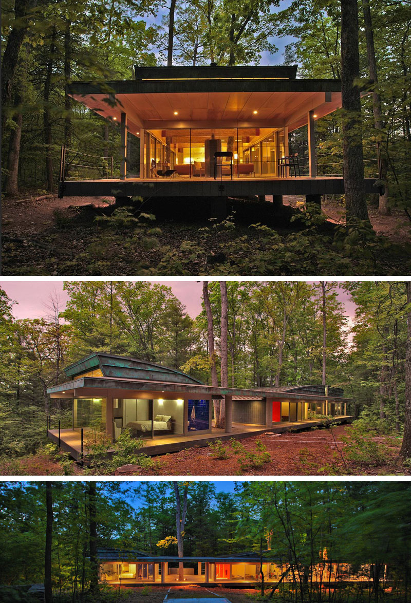 12 casas modernas que puedes construir en el bosque - Arkihome