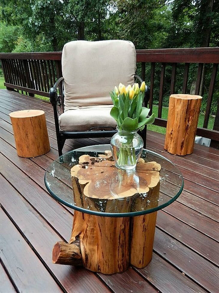 Hogarmania - Las mejores ideas para tu hogar 🏠  Troncos de madera,  Decoración de unas, Mesas de troncos rusticos