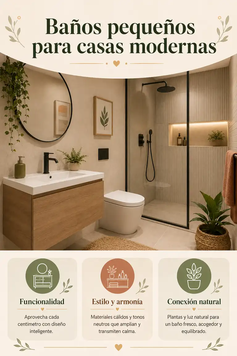 Baños pequeños para casas modernas