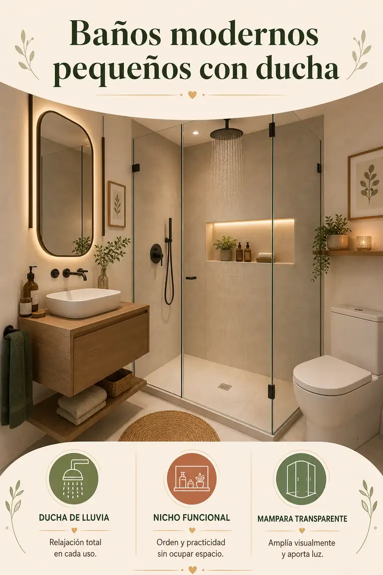 Baños modernos pequeños con ducha