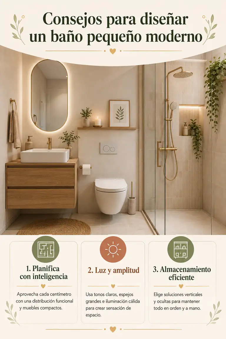 Consejos para diseñar un baño pequeño moderno