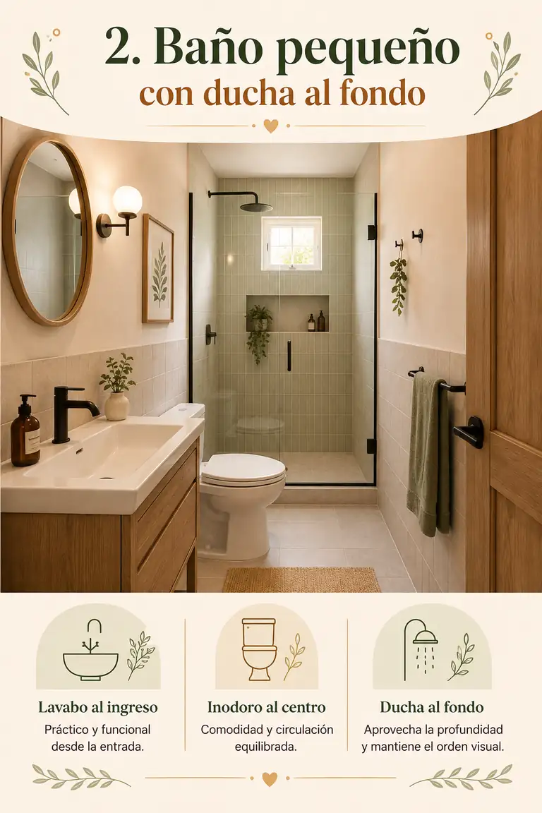 2. Baño pequeño con ducha al fondo