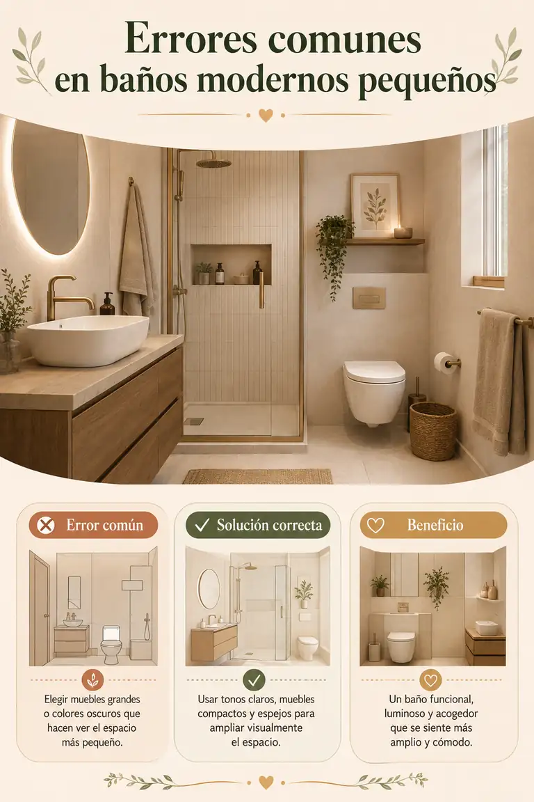 Errores comunes en baños modernos pequeños