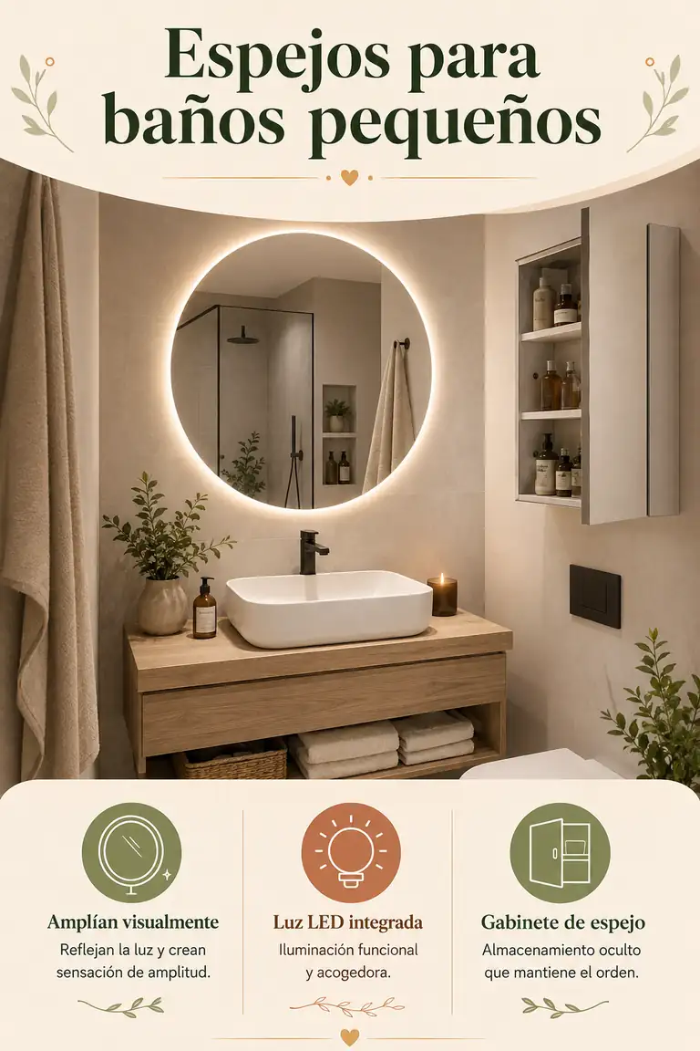 Espejos para baños pequeños