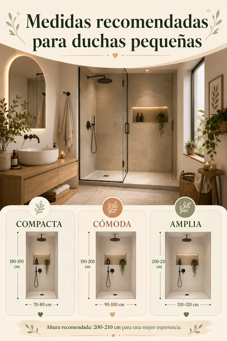 Medidas recomendadas para duchas pequeñas