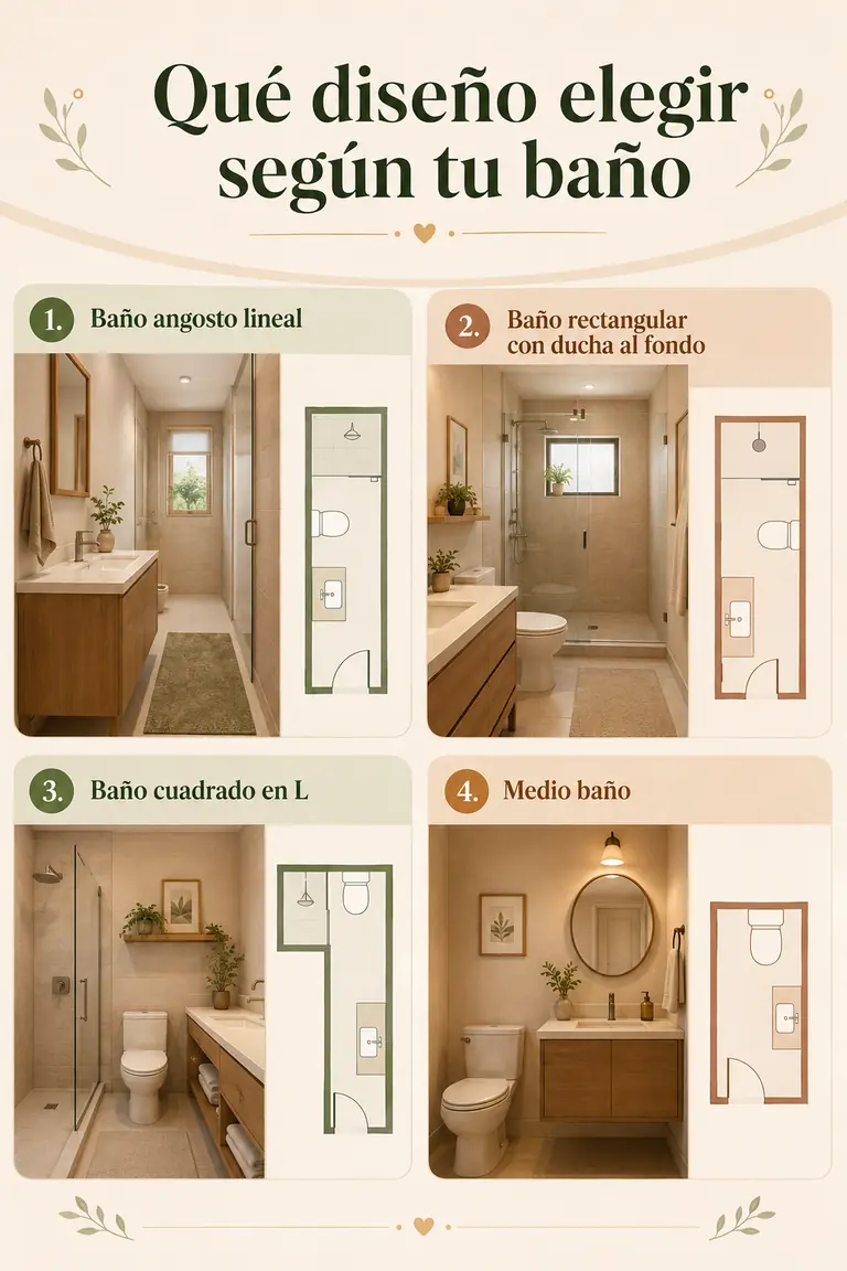 Tabla rápida: qué diseño elegir según tu baño