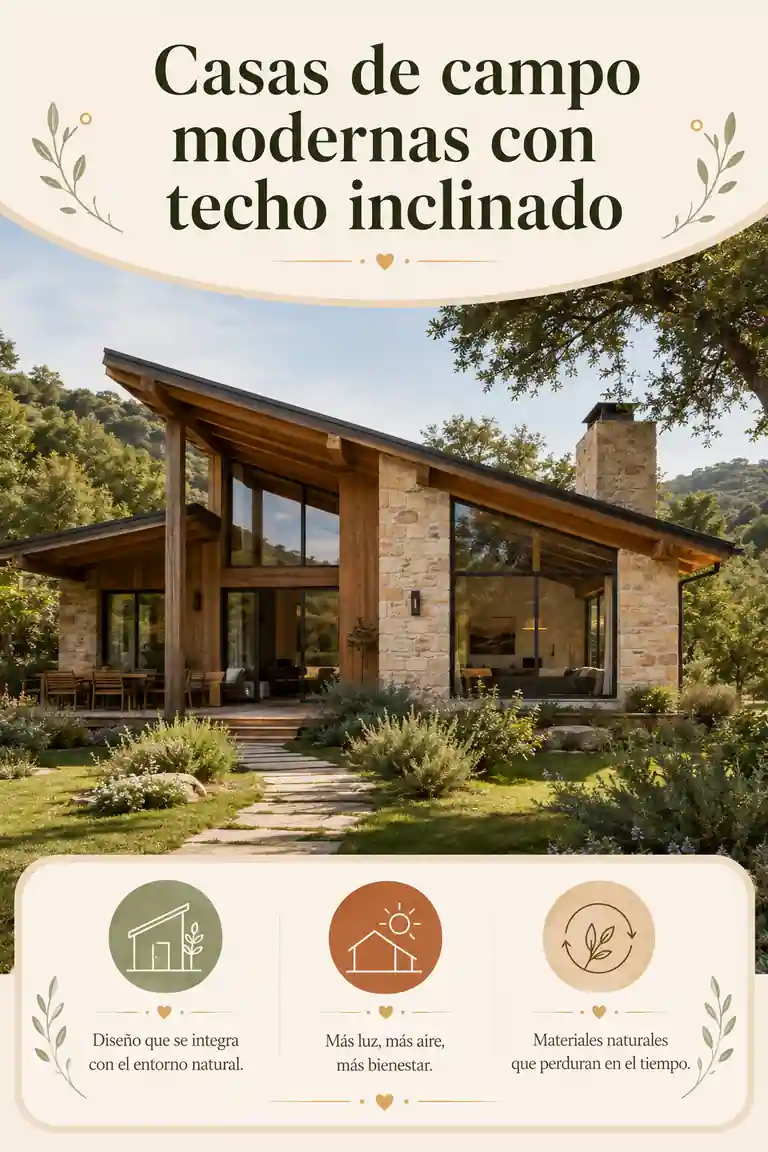 Casas de campo modernas con techo inclinado