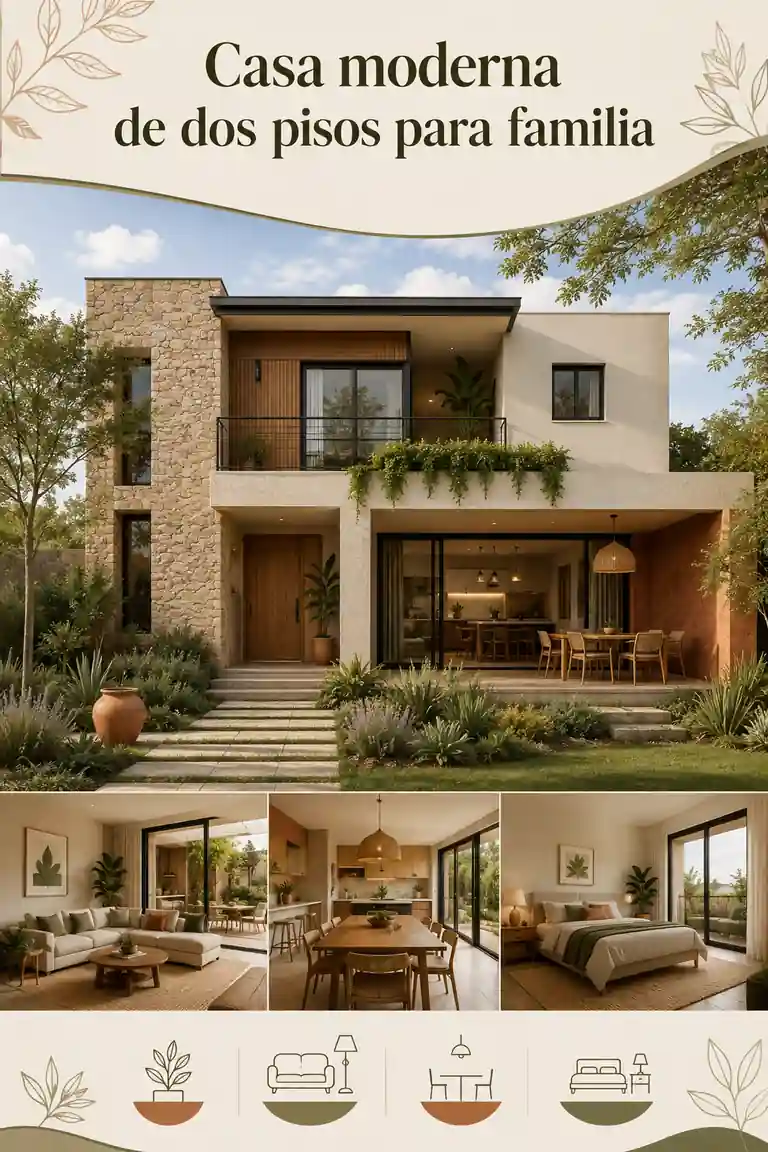 Casa moderna de dos pisos para familia
