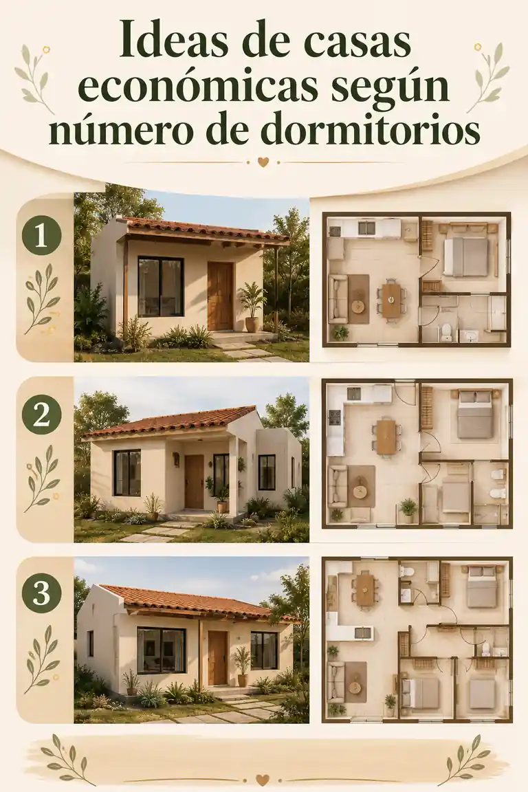 Ideas de casas económicas según número de dormitorios