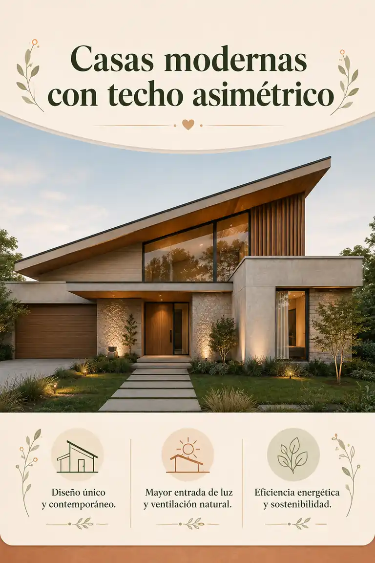 Casas modernas con techo asimétrico