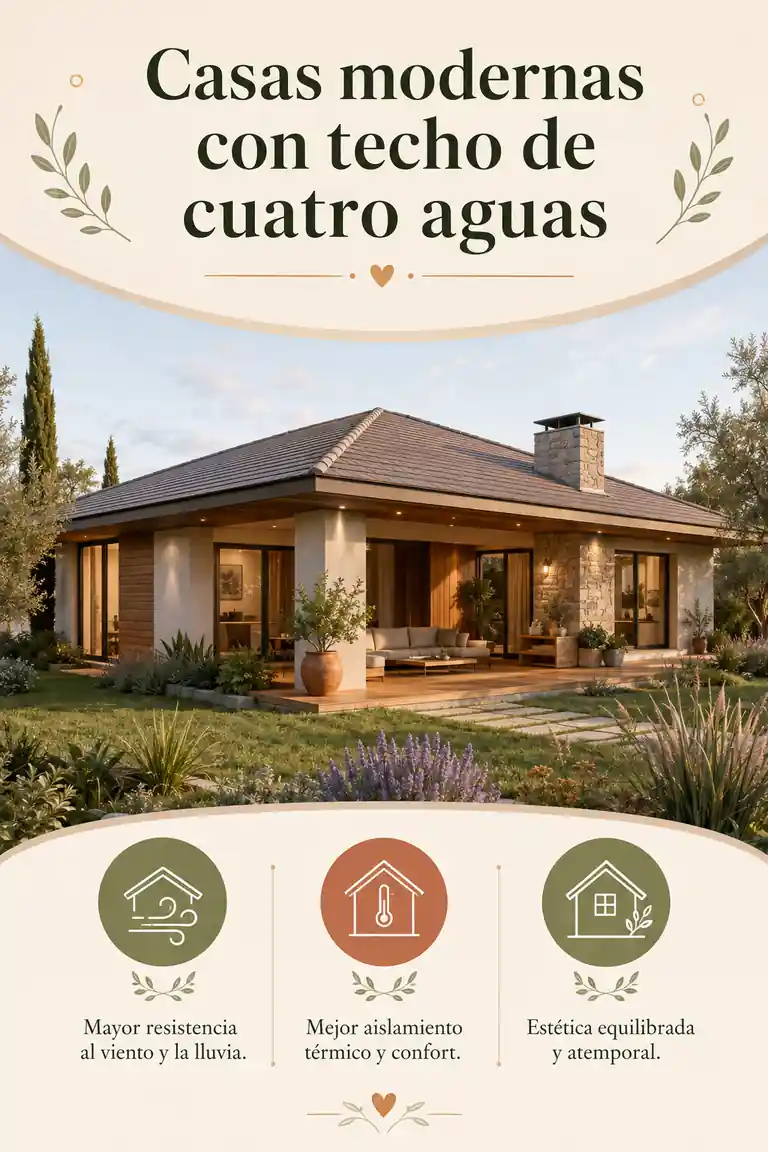 Casas modernas con techo de cuatro aguas