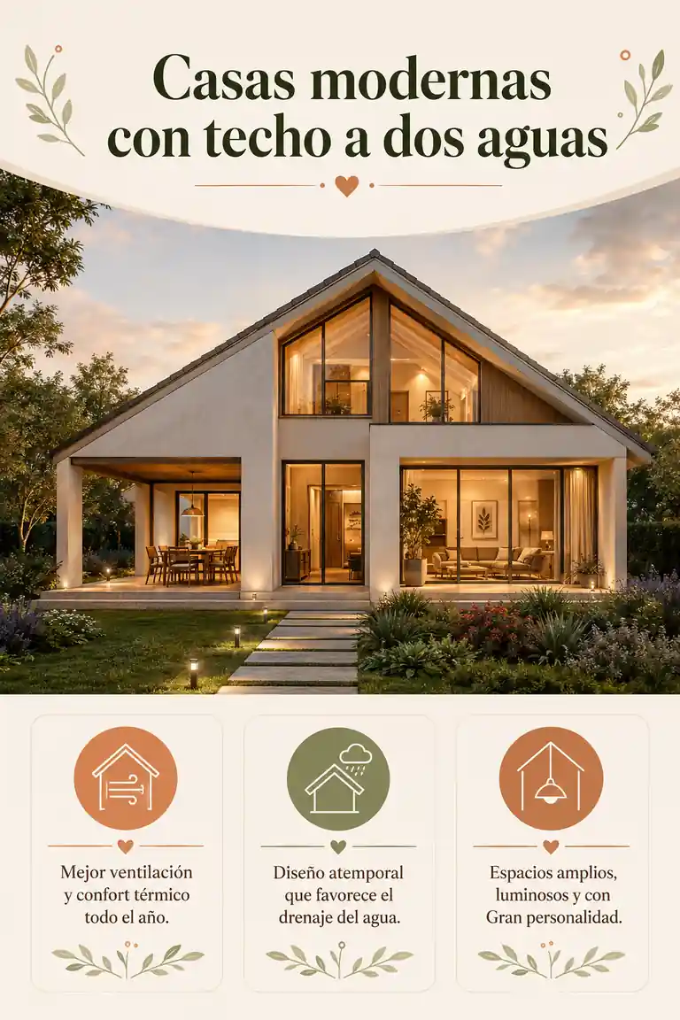 Casas modernas con techo a dos aguas
