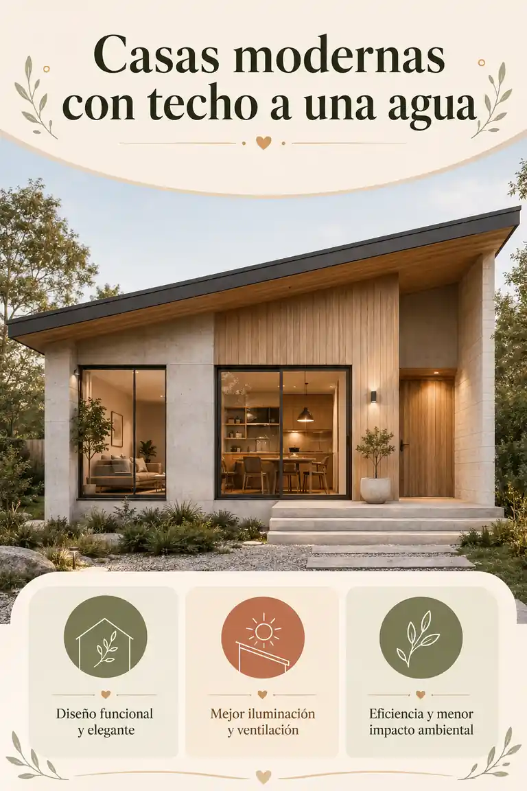 Casas modernas con techo a una agua