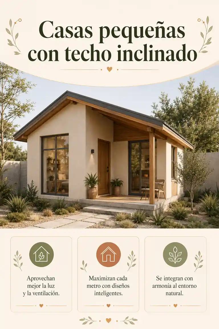 Casas pequeñas con techo inclinado