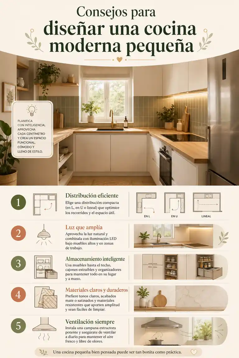 Consejos para diseñar una cocina moderna pequeña