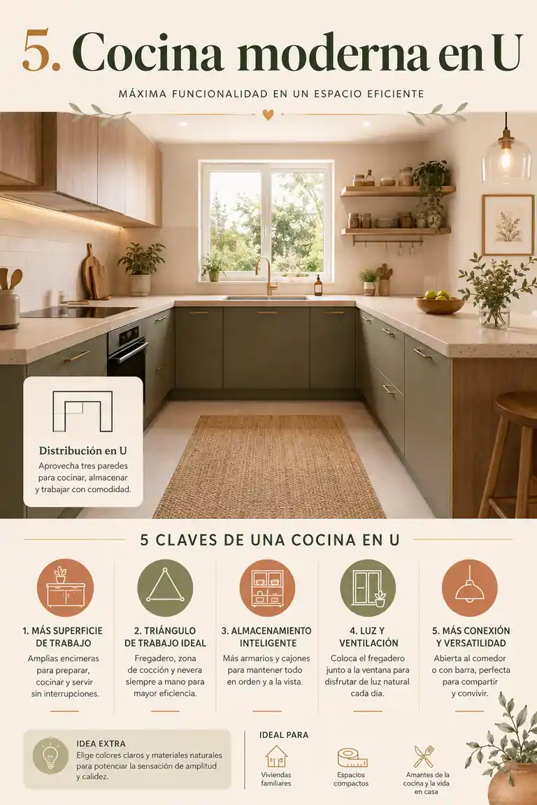 5. Cocina moderna en U