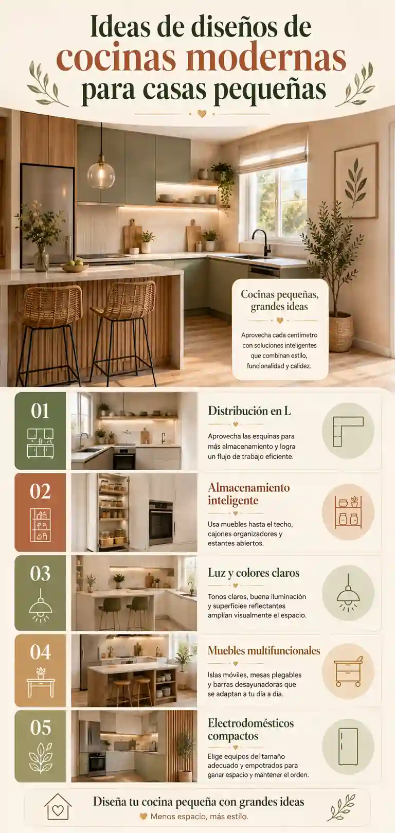 Ideas de diseños de cocinas modernas para casas pequeñas