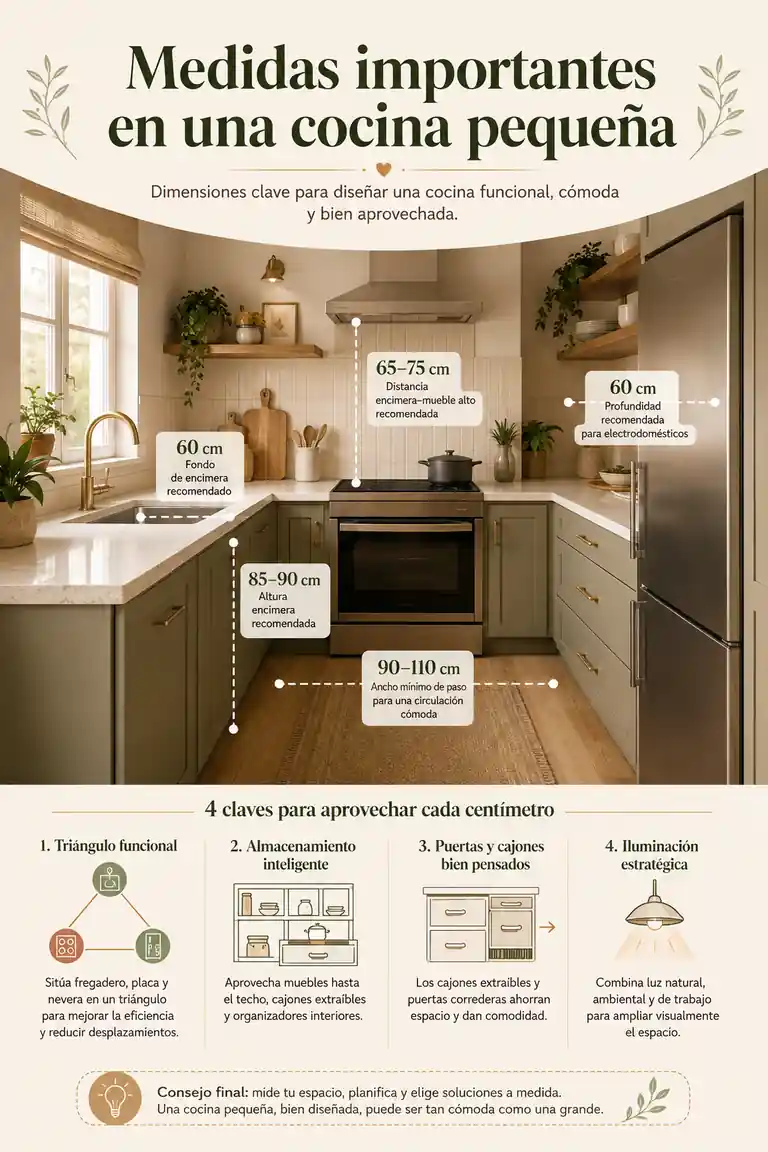 Medidas importantes en una cocina pequeña