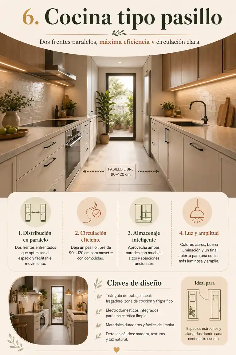 6. Cocina tipo pasillo