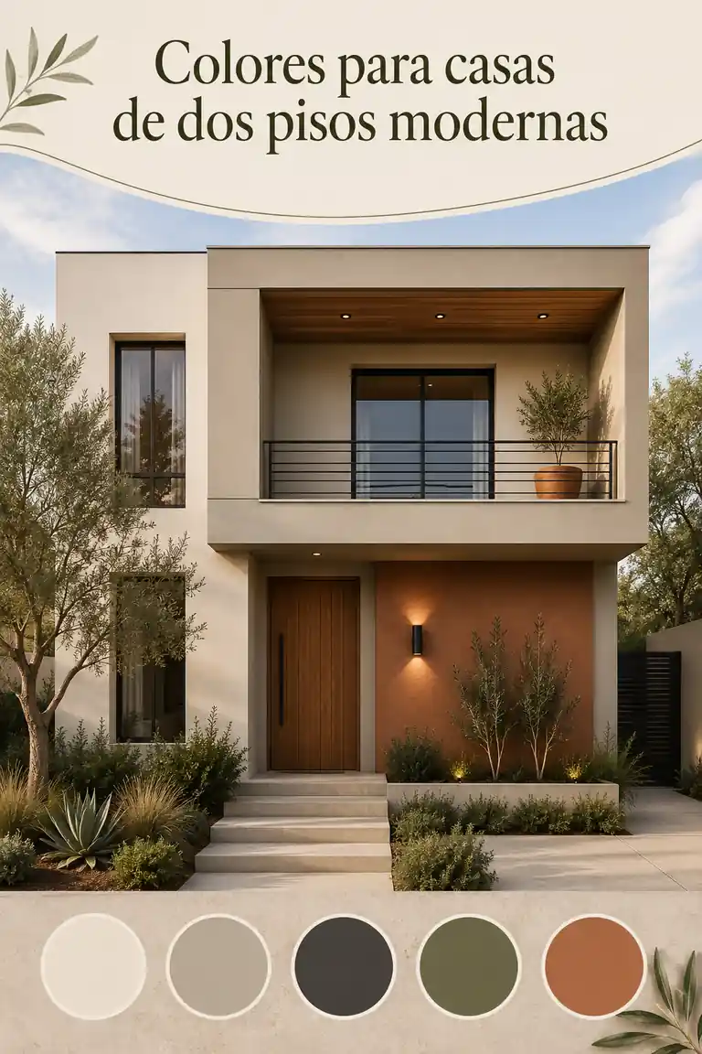 Colores para casas de dos pisos modernas