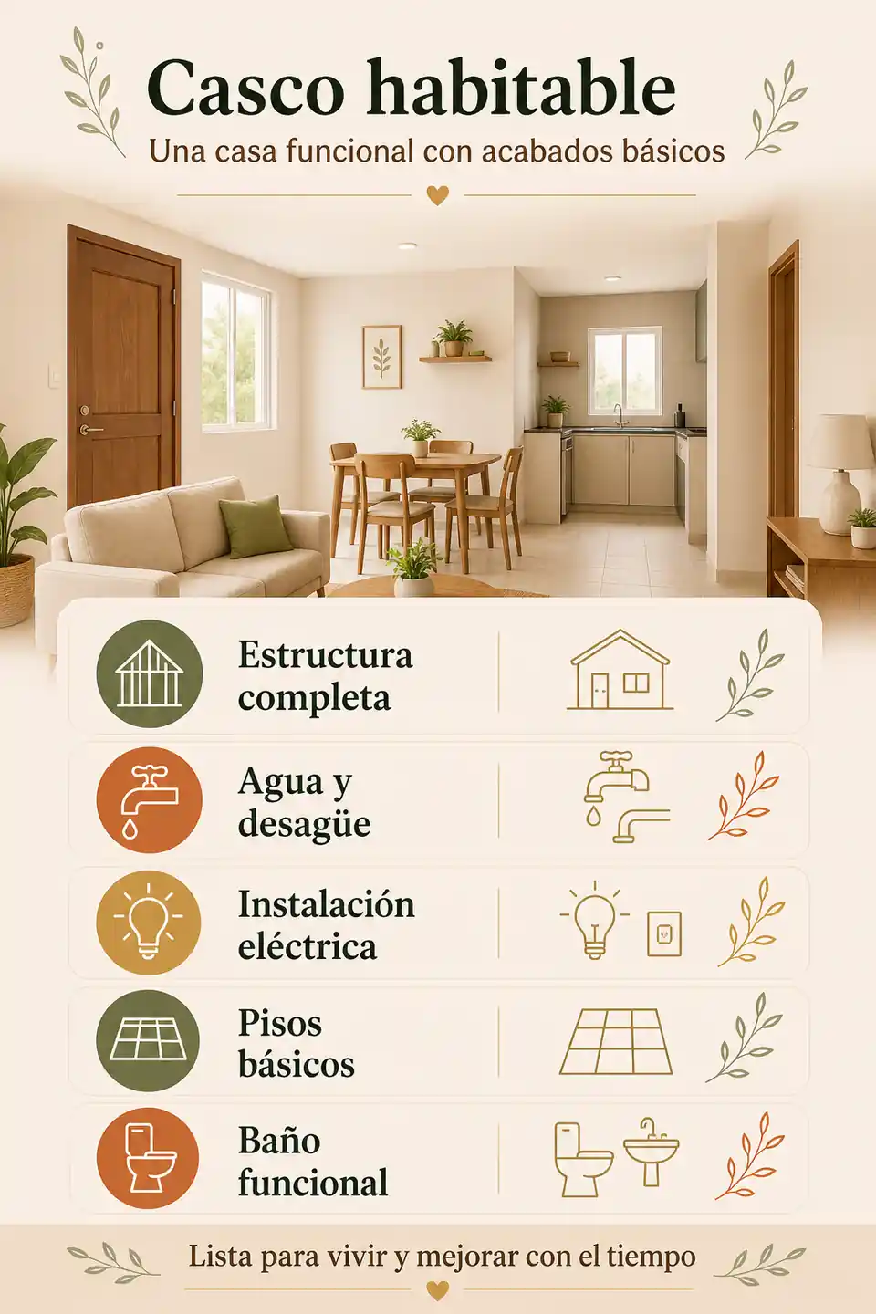 Qué incluye una casa en casco habitable