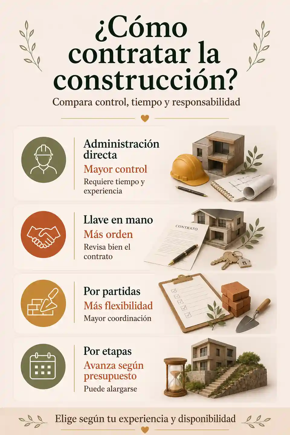 Administración directa frente a contrato llave en mano