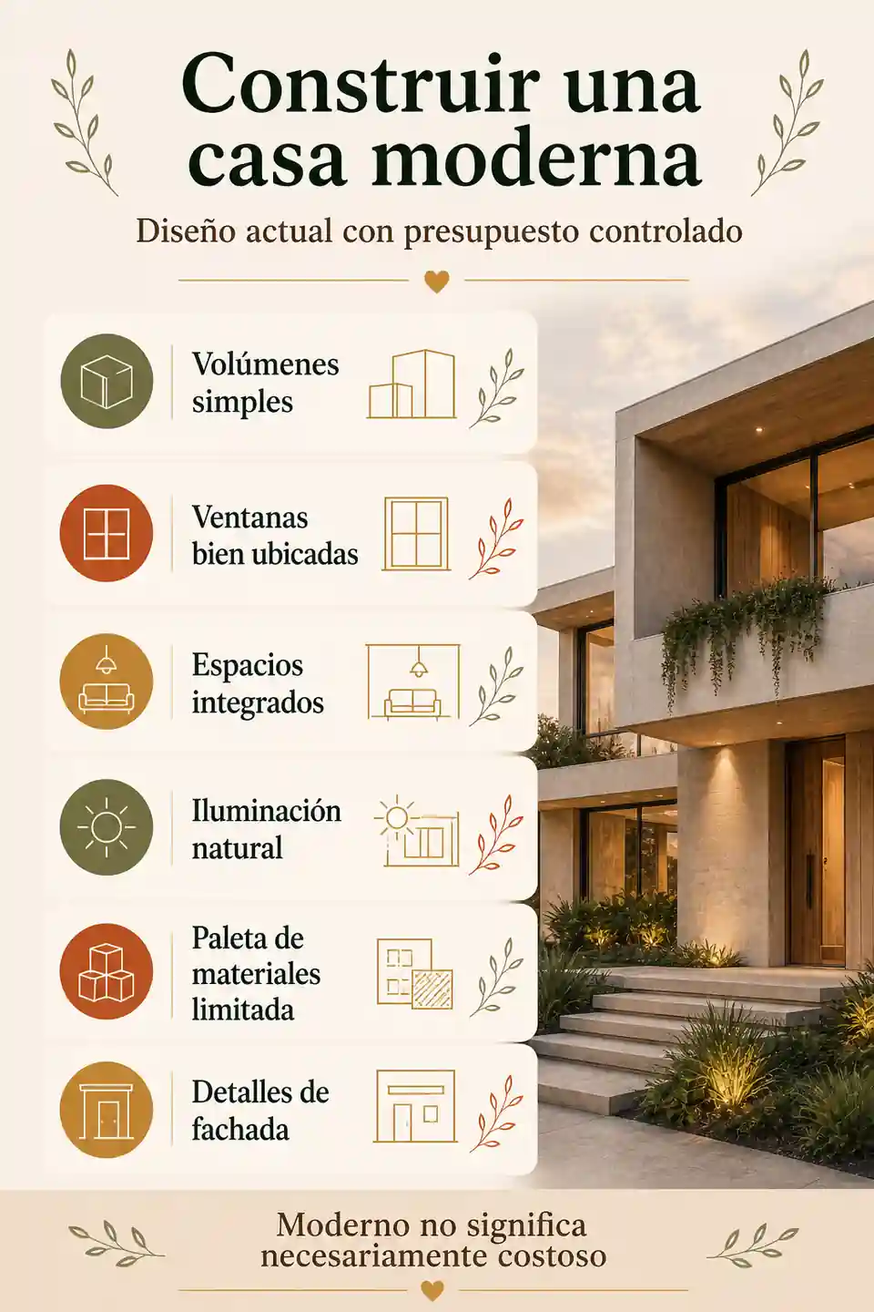 Costo de construir una casa moderna