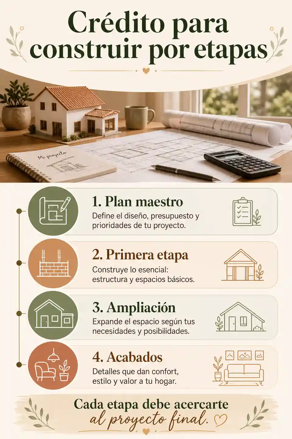 Crédito para construir una casa por etapas