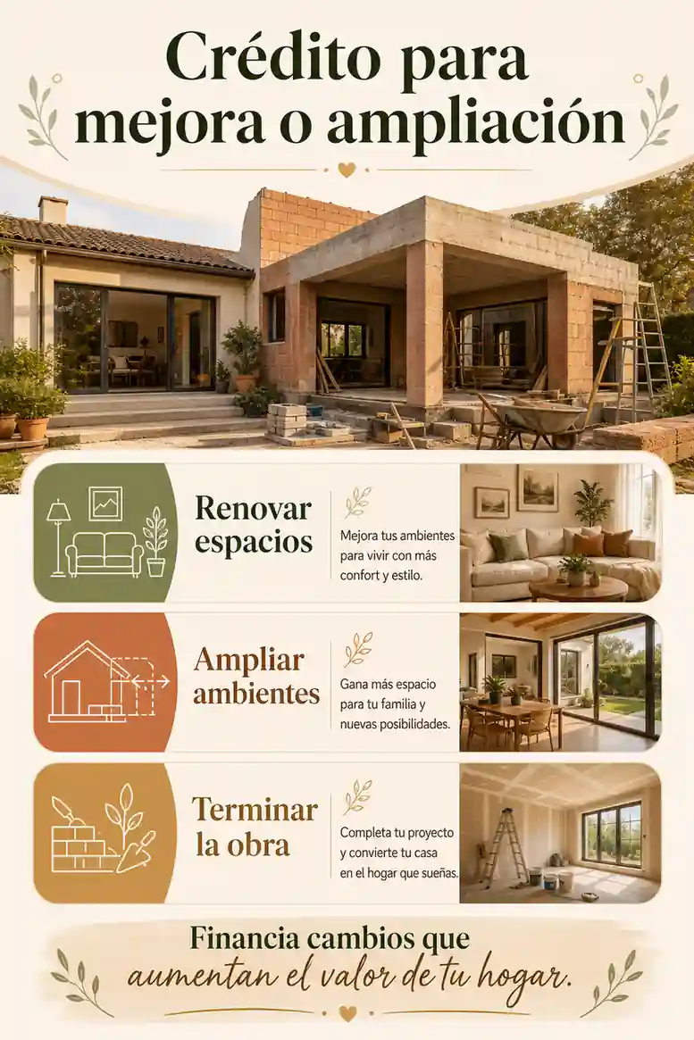 Crédito para mejora o ampliación de vivienda