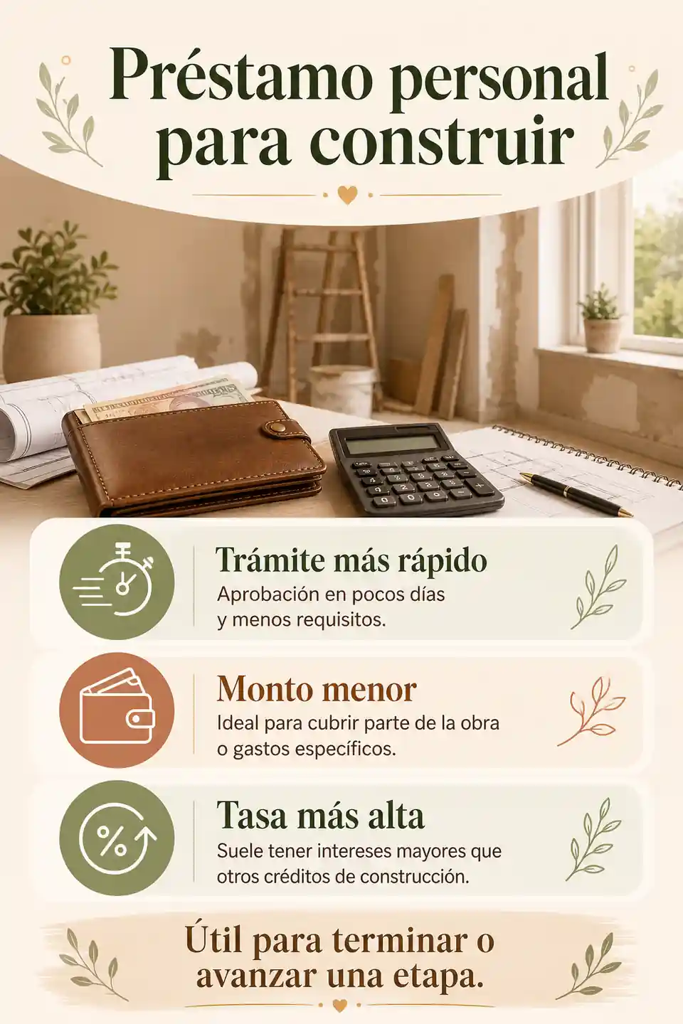 Préstamo personal para construir o terminar una casa