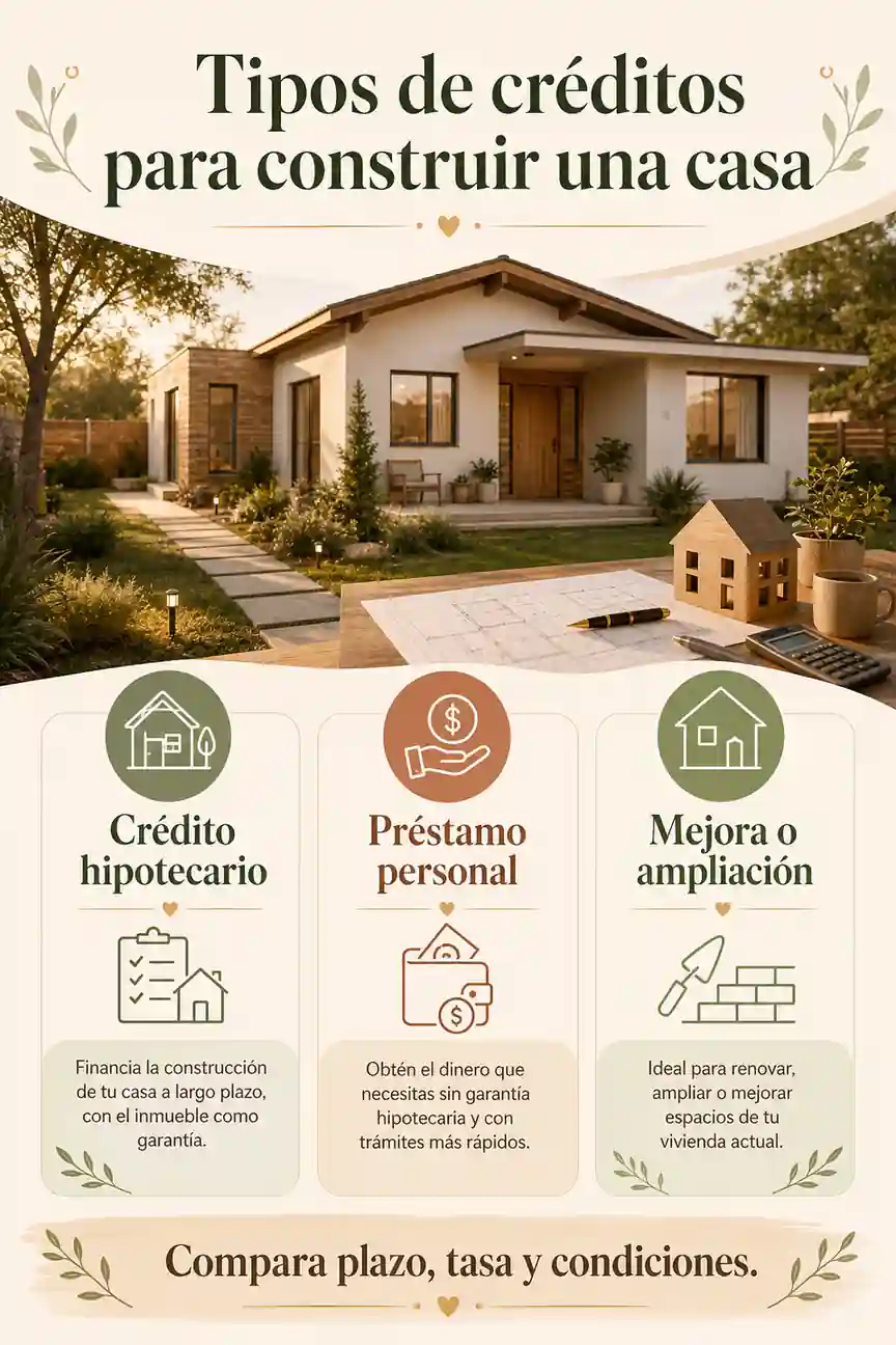 Tipos de créditos para construir una casa