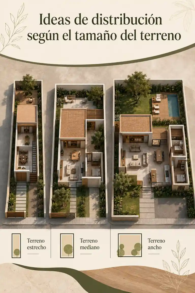Ideas de distribución según el tamaño del terreno