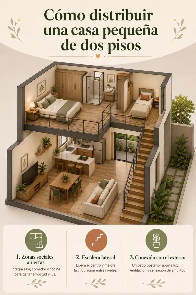 Cómo distribuir una casa pequeña de dos pisos
