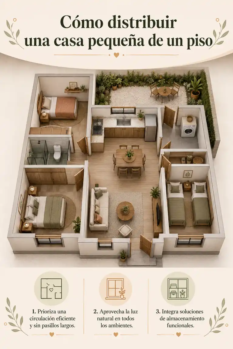 Cómo distribuir una casa pequeña de un piso