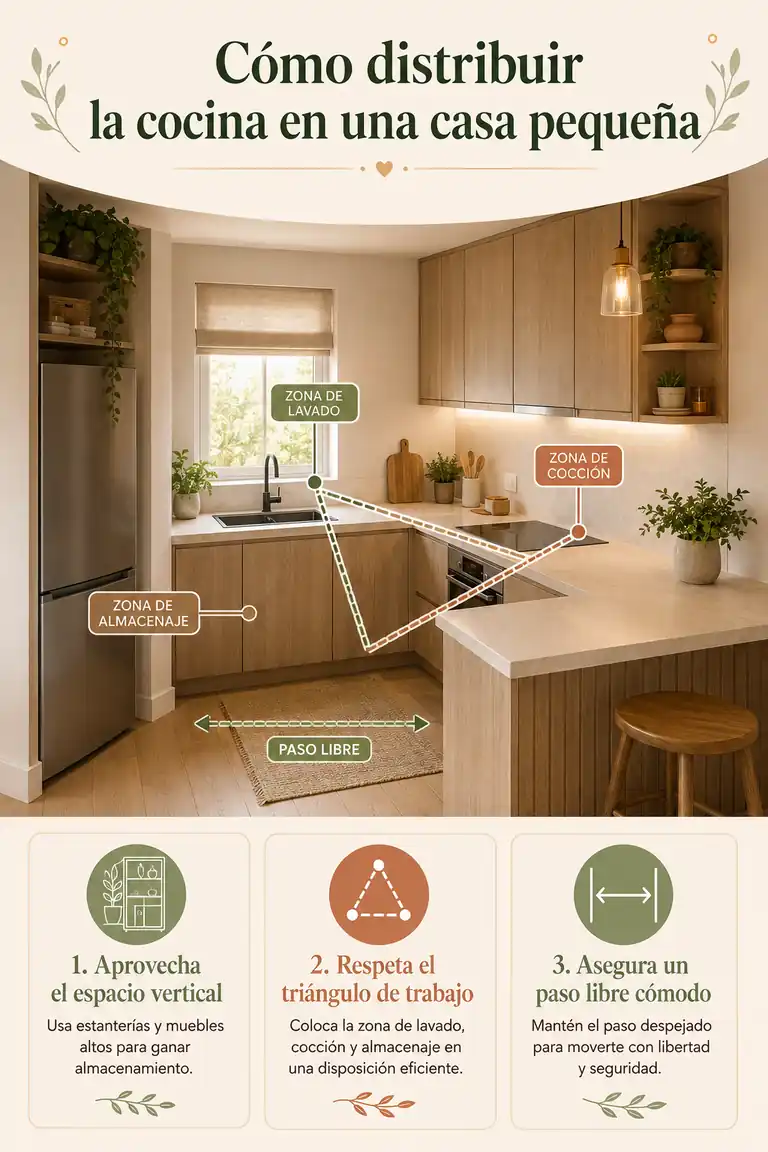Cómo distribuir la cocina en una casa pequeña