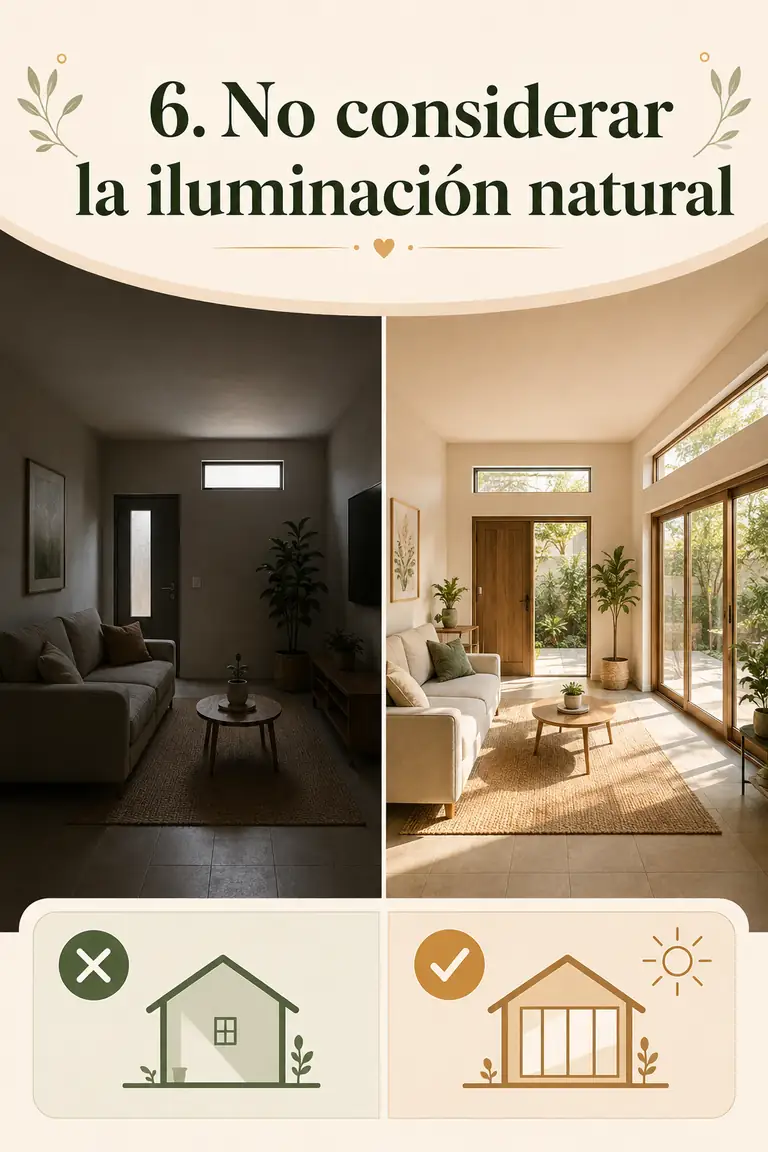 6. No considerar la iluminación natural