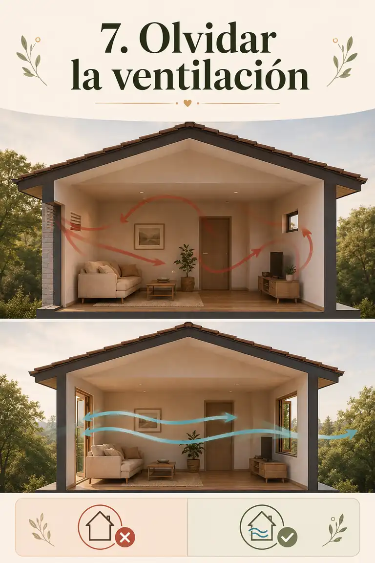 7. Olvidar la ventilación