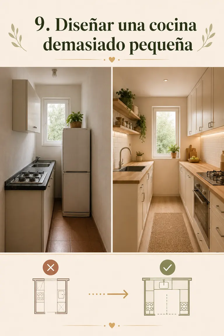 9. Diseñar una cocina demasiado pequeña