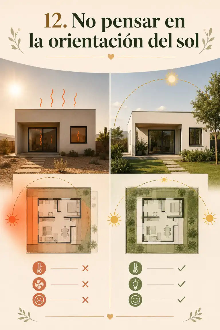 12. No pensar en la orientación del sol
