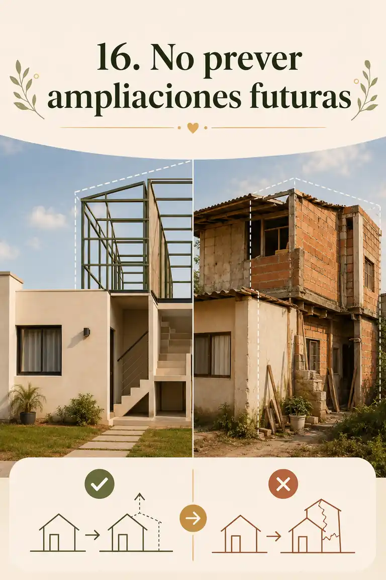 16. No prever ampliaciones futuras