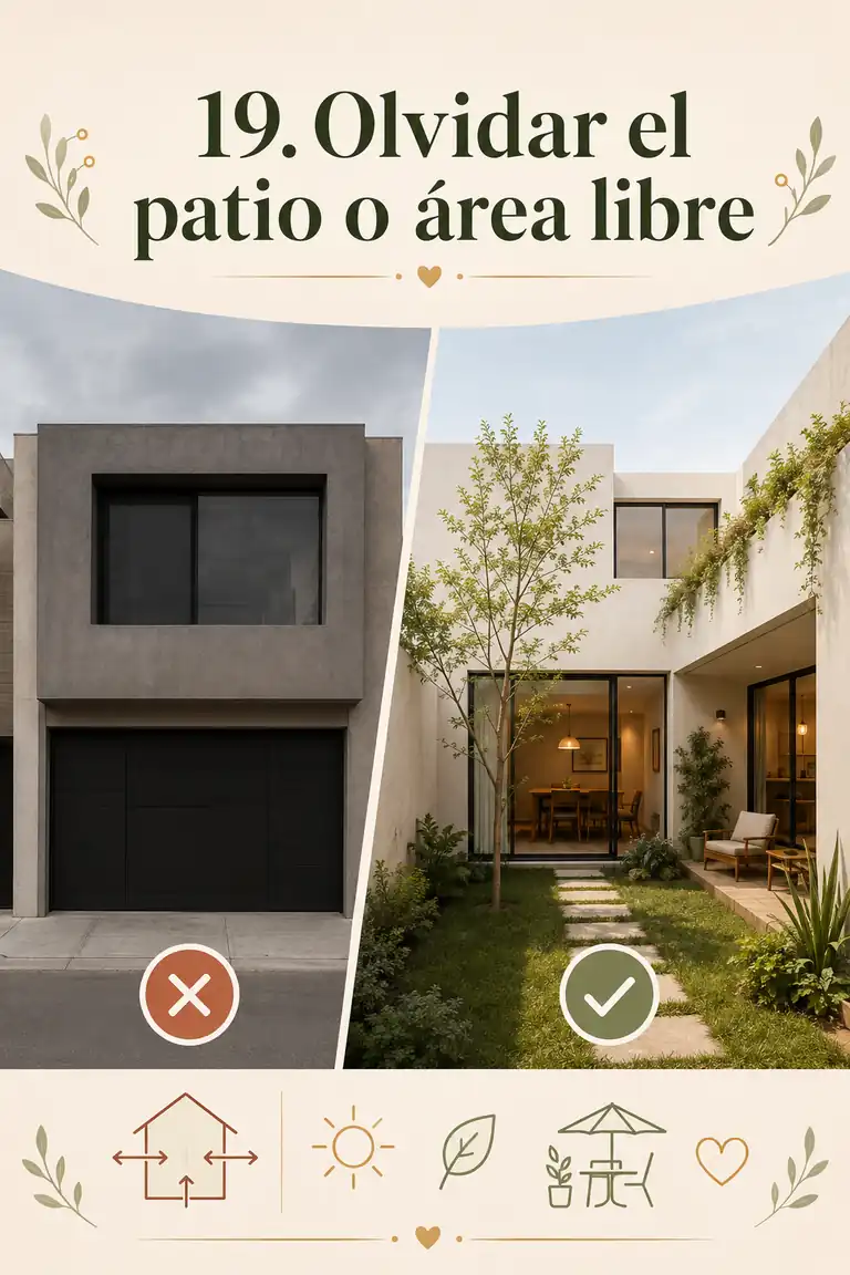 19. Olvidar el patio o área libre