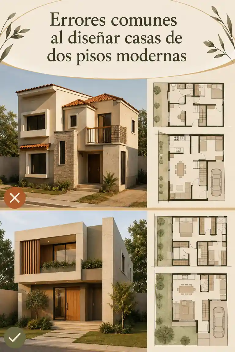 Errores comunes al diseñar casas de dos pisos modernas