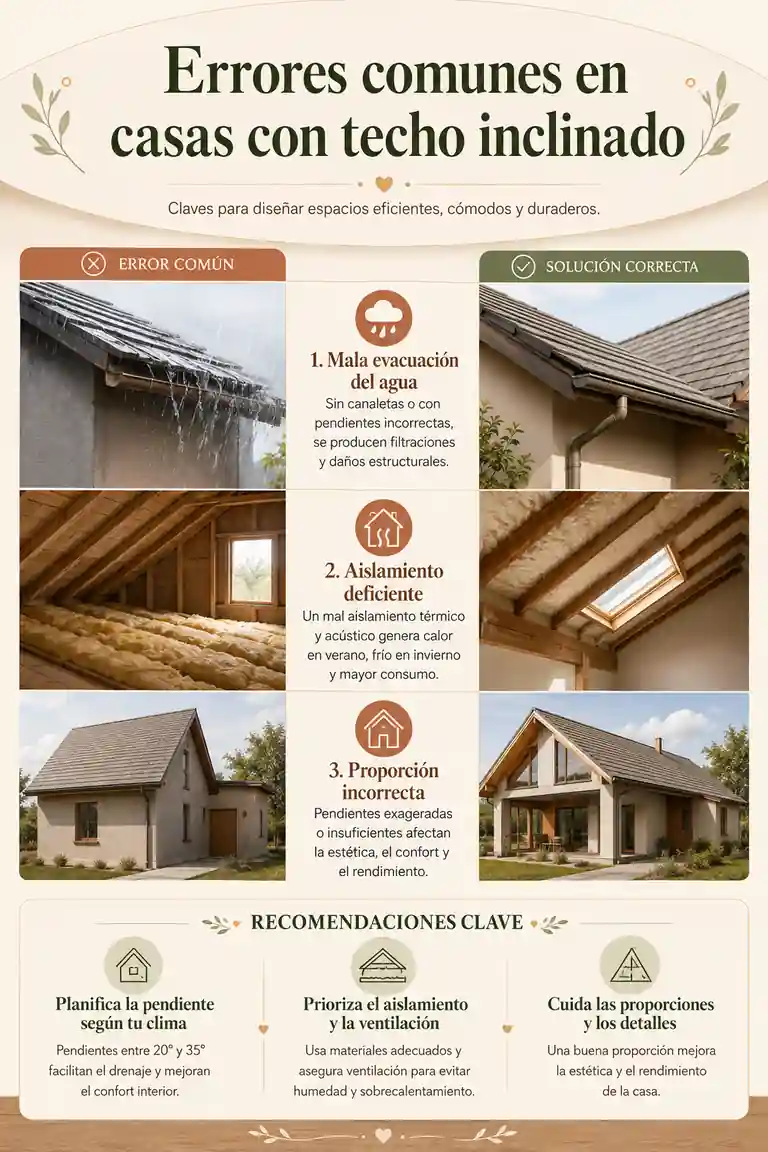 Errores comunes en casas con techo inclinado