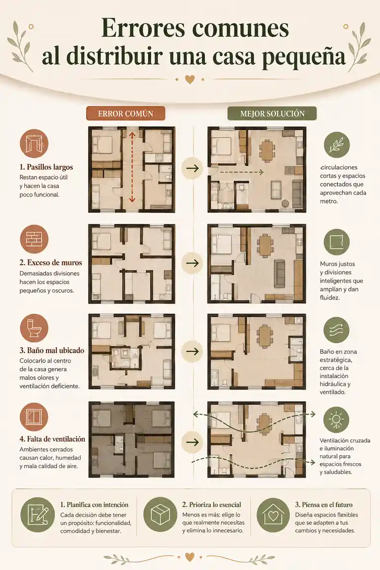 Errores comunes al distribuir una casa pequeña