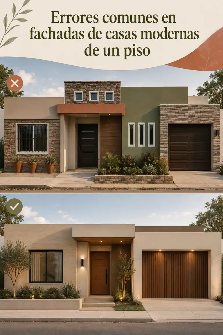 Errores comunes en fachadas de casas modernas de un piso
