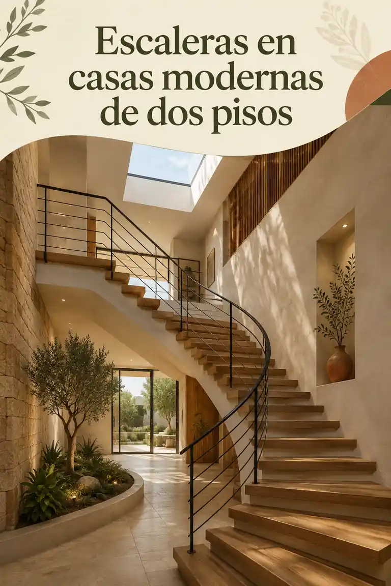 Escaleras en casas modernas de dos pisos