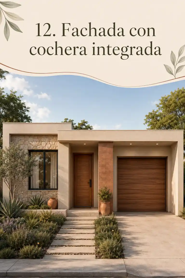 12. Fachada con cochera integrada