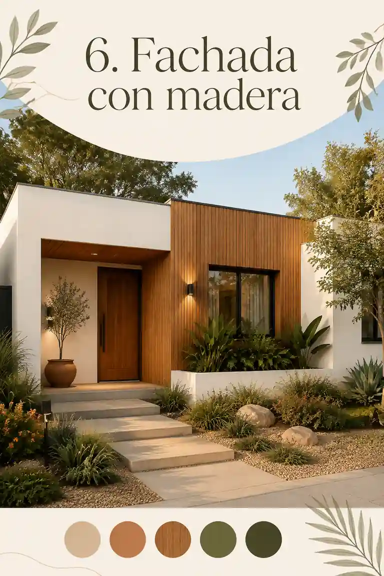 6. Fachada con madera