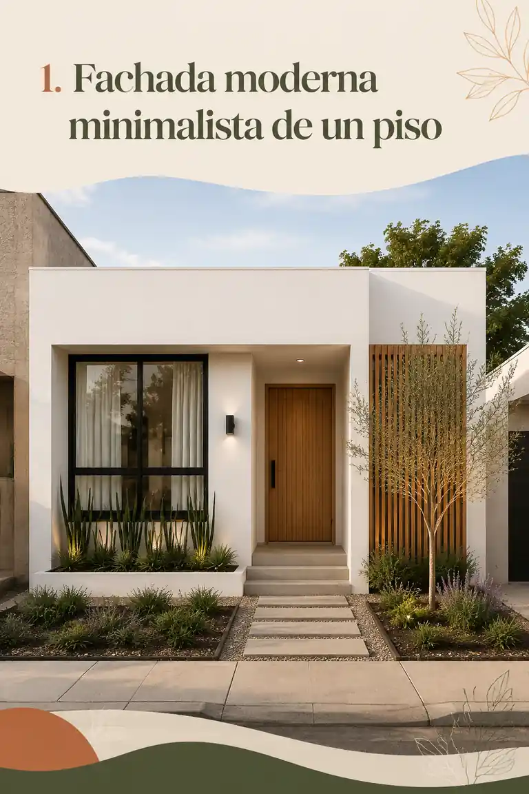 1. Fachada moderna minimalista de un piso
