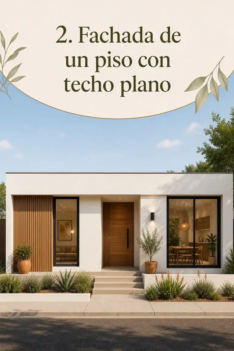 2. Fachada de un piso con techo plano